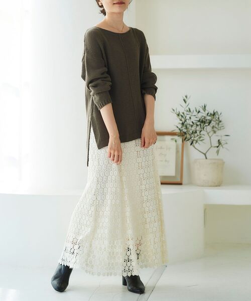le.coeur blanc(ルクールブラン)の「ルーズシルエットニットプルオーバー(ニット/セーター・レディース・カーキオリーブ/ベージュ/イエロー・FREE)」の21枚目の写真