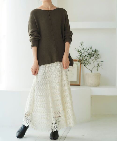 le.coeur blanc(ルクールブラン)の「ルーズシルエットニットプルオーバー(ニット/セーター・レディース・カーキオリーブ/ベージュ/イエロー・FREE)」の18枚目の写真