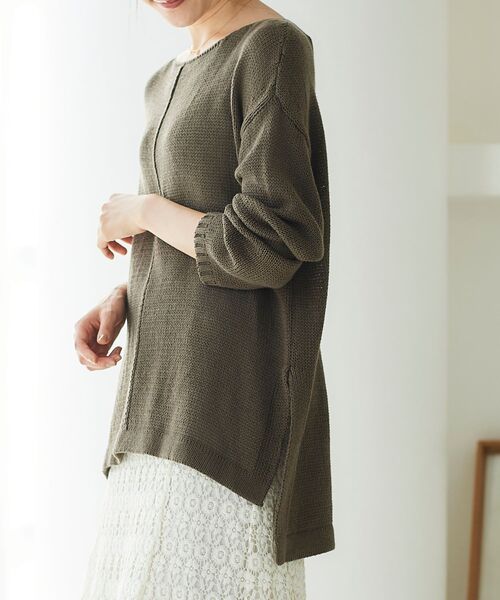 le.coeur blanc(ルクールブラン)の「ルーズシルエットニットプルオーバー(ニット/セーター・レディース・カーキオリーブ/ベージュ/イエロー・FREE)」の5枚目の写真