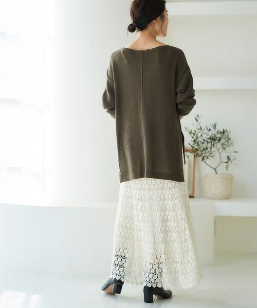le.coeur blanc(ルクールブラン)の「ルーズシルエットニットプルオーバー(ニット/セーター・レディース・カーキオリーブ/ベージュ/イエロー・FREE)」の13枚目の写真