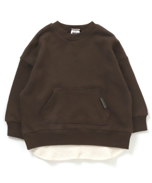 BREEZE(ブリーズ)の「/WEB限定 レイヤード風トレーナー(スウェット・キッズ・グリーン/ベージュ/グレー/レッド/ブラウン/ブルー/チャコール/ピンク・100/120/130/140/80/90/110)」の4枚目の写真