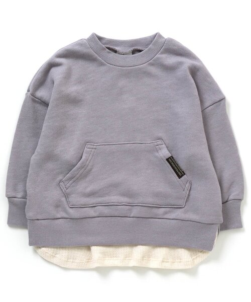 BREEZE(ブリーズ)の「/WEB限定 レイヤード風トレーナー(スウェット・キッズ・グリーン/ベージュ/グレー/レッド/ブラウン/ブルー/チャコール/ピンク・100/120/130/140/80/90/110)」の2枚目の写真