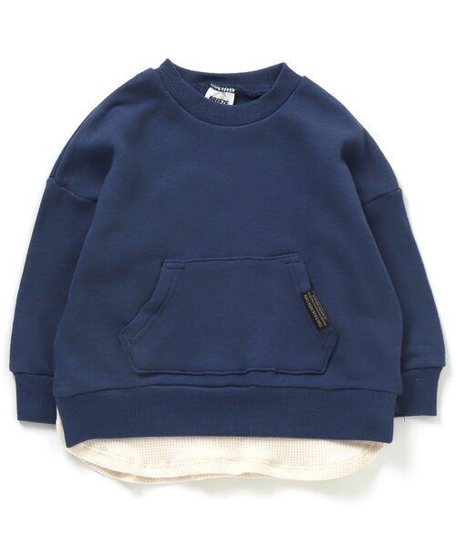 BREEZE(ブリーズ)の「/WEB限定 レイヤード風トレーナー(スウェット・キッズ・グリーン/ベージュ/グレー/レッド/ブラウン/ブルー/チャコール/ピンク・100/120/130/140/80/90/110)」の6枚目の写真