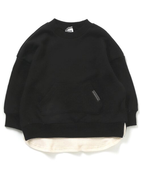 BREEZE(ブリーズ)の「/WEB限定 レイヤード風トレーナー(スウェット・キッズ・グリーン/ベージュ/グレー/レッド/ブラウン/ブルー/チャコール/ピンク・100/120/130/140/80/90/110)」の3枚目の写真