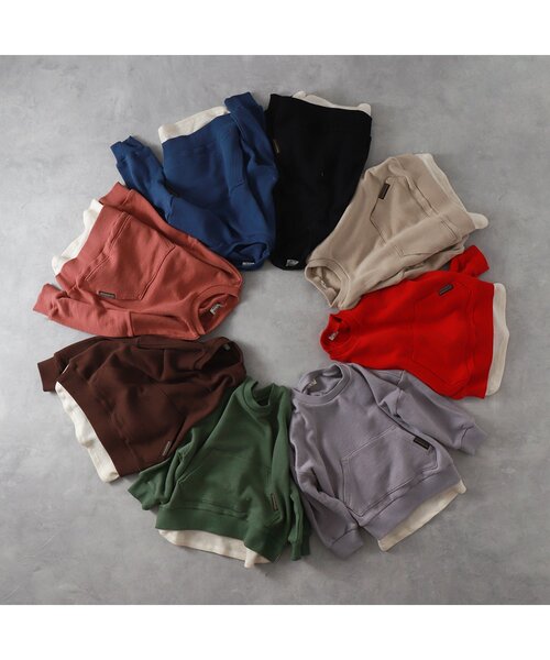 BREEZE(ブリーズ)の「/WEB限定 レイヤード風トレーナー(スウェット・キッズ・グリーン/ベージュ/グレー/レッド/ブラウン/ブルー/チャコール/ピンク・100/120/130/140/80/90/110)」の10枚目の写真