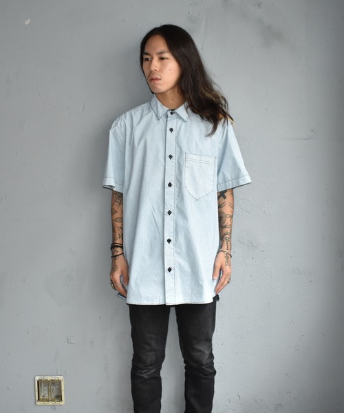 STONE ISLAND(ストーンアイランド)の「【ヴィンテージ古着】STONE ISLAND/ストーンアイランド 半袖シャツ(シャツ/ブラウス・メンズ・ブルー・LARGE)」の4枚目の写真