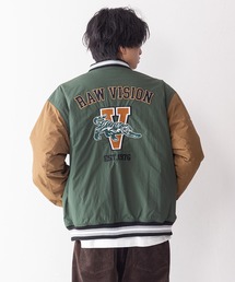 【VISION STREET WEAR／ビジョンストリートウェア】カレッジ風ナイロンワッペンスタジャン 中綿仕様