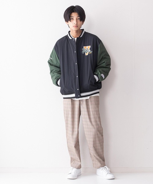 VISION STREET WEAR(ヴィジョンストリートウェア)の「【VISION STREET WEAR/ビジョンストリートウェア】カレッジ風ナイロンワッペンスタジャン 中綿仕様(スタジャン・メンズ・ブラック/グリーン/ブラウン系その他・LARGE/X-LARGE/MEDIUM)」の4枚目の写真