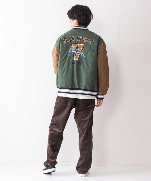 VISION STREET WEAR(ヴィジョンストリートウェア)の「【VISION STREET WEAR/ビジョンストリートウェア】カレッジ風ナイロンワッペンスタジャン 中綿仕様(スタジャン・メンズ・ブラック/グリーン/ブラウン系その他・LARGE/X-LARGE/MEDIUM)」の18枚目の写真