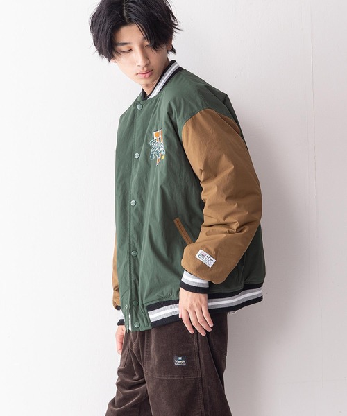 VISION STREET WEAR(ヴィジョンストリートウェア)の「【VISION STREET WEAR/ビジョンストリートウェア】カレッジ風ナイロンワッペンスタジャン 中綿仕様(スタジャン・メンズ・ブラック/グリーン/ブラウン系その他・LARGE/X-LARGE/MEDIUM)」の21枚目の写真