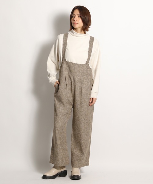 niko and...（ニコアンド）の「ウールライクワイドサロペット（サロペット/オーバーオール・レディース・ベージュ/ブラウン/チャコール・MEDIUM/LARGE）」の8枚目の写真