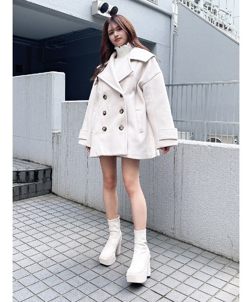 ENVYM（アンビー）の「ビックカラーダブルＣＴ（その他アウター・レディース・ブラウン/アイボリー/ブラック・FREE）」の10枚目の写真