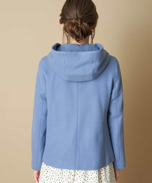 OFUON le MK（オフオンルエムケー）の「フード取り外しショートコート（その他アウター・レディース・ブラック/ブルー/ライトグレー・40/38）」の5枚目の写真