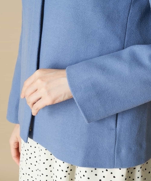 OFUON le MK（オフオンルエムケー）の「フード取り外しショートコート（その他アウター・レディース・ブラック/ブルー/ライトグレー・40/38）」の7枚目の写真