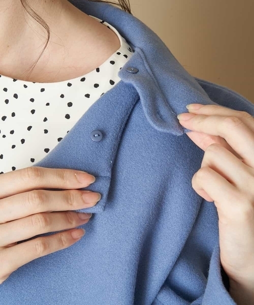 OFUON le MK（オフオンルエムケー）の「フード取り外しショートコート（その他アウター・レディース・ブラック/ブルー/ライトグレー・40/38）」の12枚目の写真