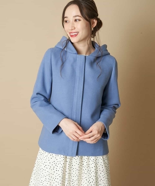 OFUON le MK（オフオンルエムケー）の「フード取り外しショートコート（その他アウター・レディース・ブラック/ブルー/ライトグレー・40/38）」の15枚目の写真