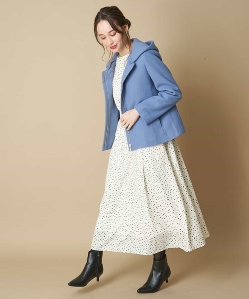 OFUON le MK（オフオンルエムケー）の「フード取り外しショートコート（その他アウター・レディース・ブラック/ブルー/ライトグレー・40/38）」の17枚目の写真