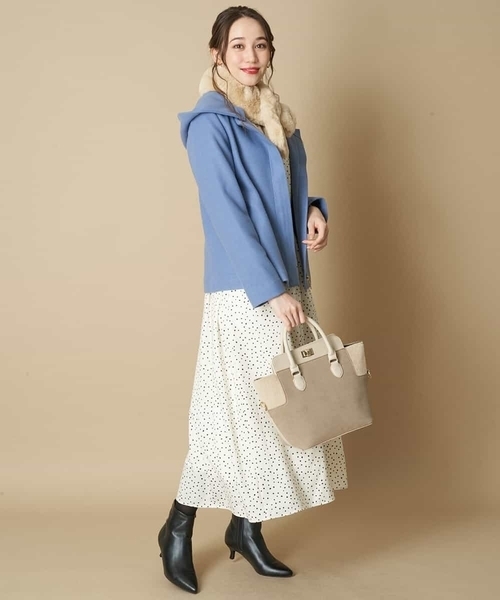 OFUON le MK（オフオンルエムケー）の「フード取り外しショートコート（その他アウター・レディース・ブラック/ブルー/ライトグレー・40/38）」の21枚目の写真