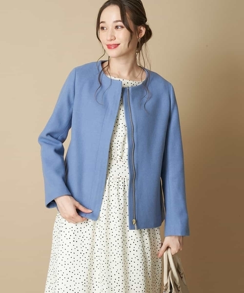 OFUON le MK（オフオンルエムケー）の「フード取り外しショートコート（その他アウター・レディース・ブラック/ブルー/ライトグレー・40/38）」の22枚目の写真