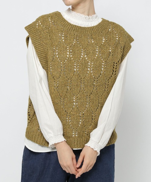 studio CLIP（スタディオクリップ）の「3ゲージリーフ柄ベスト（ベスト・レディース・ブラウン/オフホワイト/カーキ・FREE）」の15枚目の写真