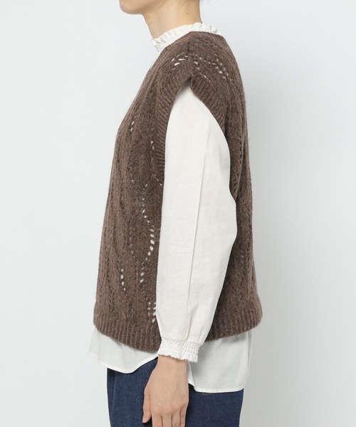 studio CLIP（スタディオクリップ）の「3ゲージリーフ柄ベスト（ベスト・レディース・ブラウン/オフホワイト/カーキ・FREE）」の17枚目の写真