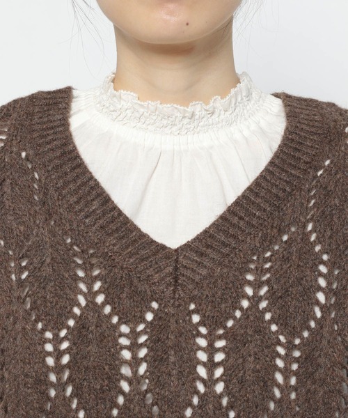 studio CLIP（スタディオクリップ）の「3ゲージリーフ柄ベスト（ベスト・レディース・ブラウン/オフホワイト/カーキ・FREE）」の19枚目の写真