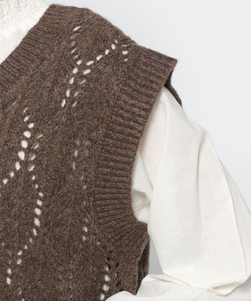 studio CLIP（スタディオクリップ）の「3ゲージリーフ柄ベスト（ベスト・レディース・ブラウン/オフホワイト/カーキ・FREE）」の20枚目の写真