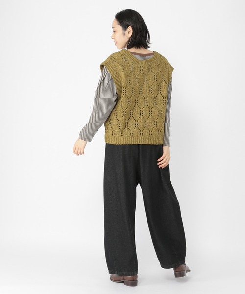 studio CLIP（スタディオクリップ）の「3ゲージリーフ柄ベスト（ベスト・レディース・ブラウン/オフホワイト/カーキ・FREE）」の8枚目の写真