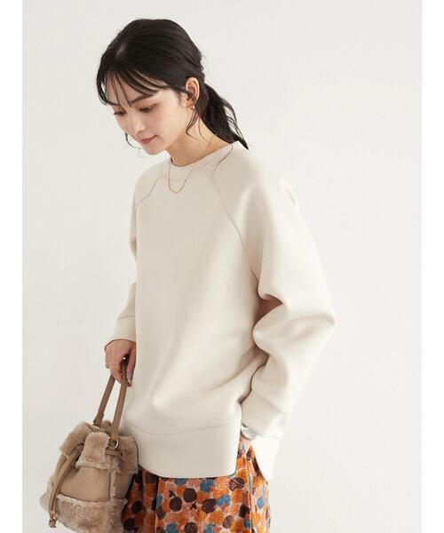 CRAFT STANDARD BOUTIQUE（クラフトスタンダードブティック）の「ライトダンボールプルオーバー　＊（スウェット・レディース・チャコールグレー/ピンク/ライトベージュ/ダークブラウン/グリーン・FREE）」の6枚目の写真