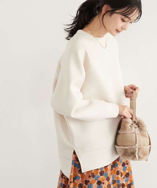 CRAFT STANDARD BOUTIQUE（クラフトスタンダードブティック）の「ライトダンボールプルオーバー　＊（スウェット・レディース・チャコールグレー/ピンク/ライトベージュ/ダークブラウン/グリーン・FREE）」の4枚目の写真