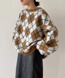 over size argyle knit / オーバーサイズアーガイルニット