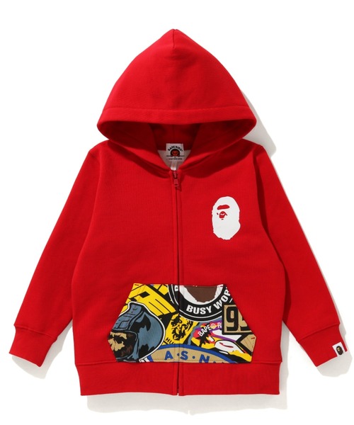 PATCHED PRINT ZIP HOODIE K