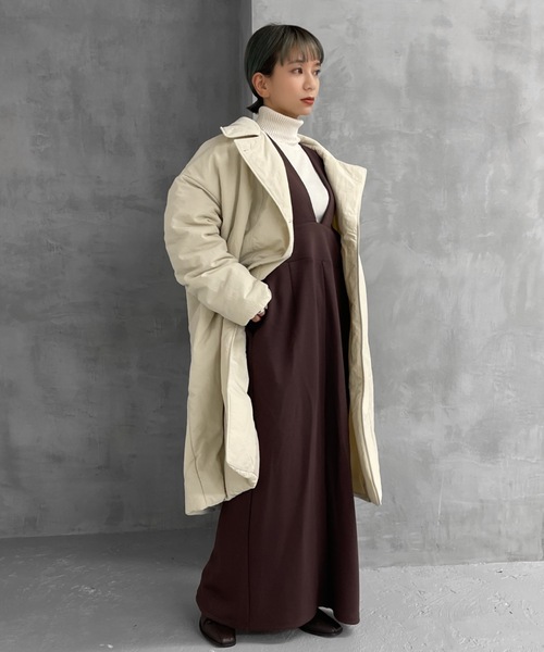 Solace（ソレイス）の「切替中綿ミドルコート（ダウンジャケット/コート・レディース・ブラック/ブルー/アイボリー・FREE）」の18枚目の写真