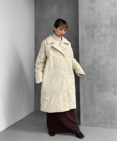 Solace（ソレイス）の「切替中綿ミドルコート（ダウンジャケット/コート・レディース・ブラック/ブルー/アイボリー・FREE）」の9枚目の写真