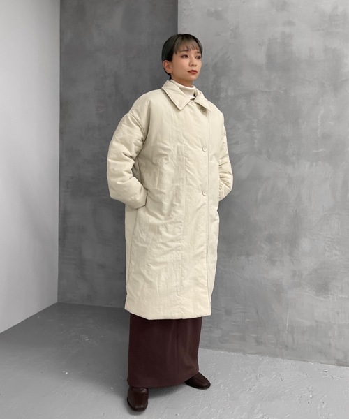 Solace（ソレイス）の「切替中綿ミドルコート（ダウンジャケット/コート・レディース・ブラック/ブルー/アイボリー・FREE）」の8枚目の写真