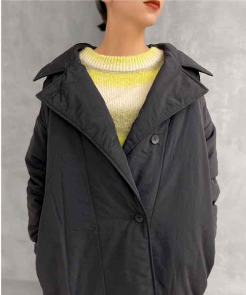 Solace（ソレイス）の「切替中綿ミドルコート（ダウンジャケット/コート・レディース・ブラック/ブルー/アイボリー・FREE）」の13枚目の写真