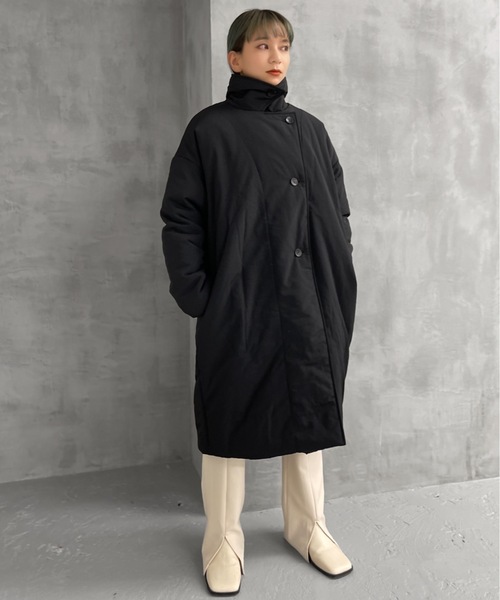 Solace（ソレイス）の「切替中綿ミドルコート（ダウンジャケット/コート・レディース・ブラック/ブルー/アイボリー・FREE）」の11枚目の写真