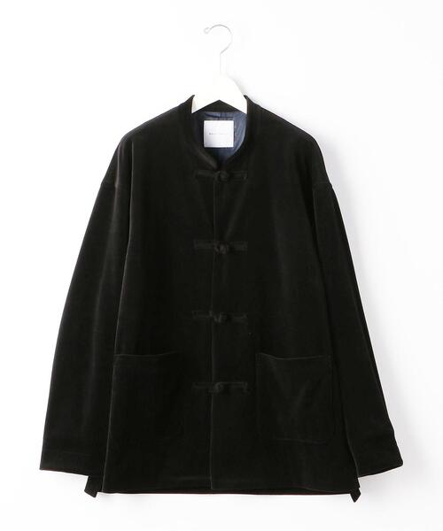 UNITED ARROWS & SONS ベロア チャイナ ジャケット Lサイズ ベロアチャイナジャケット（ ジャケット・アウター）｜チャイナ