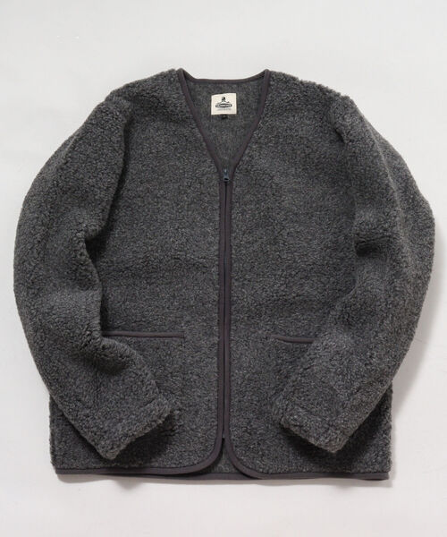 COLD BREAKER（コールドブレーカー）の「【COLD BREAKER/コールドブレーカー】ZIP CARDIGAN ボアパイル カーディガン（ブルゾン・メンズ・ベージュ/グレー/ホワイト系その他4・LARGE）」の2枚目の写真