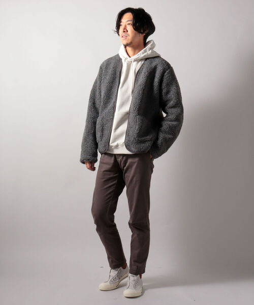 COLD BREAKER（コールドブレーカー）の「【COLD BREAKER/コールドブレーカー】ZIP CARDIGAN ボアパイル カーディガン（ブルゾン・メンズ・ベージュ/グレー/ホワイト系その他4・LARGE）」の4枚目の写真