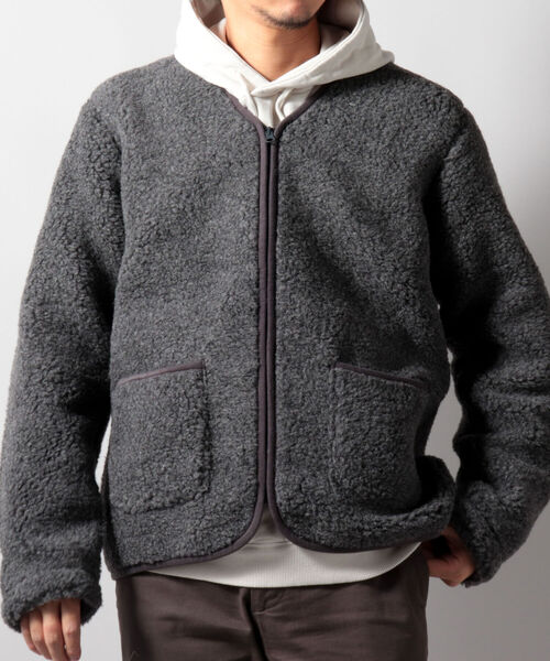 COLD BREAKER（コールドブレーカー）の「【COLD BREAKER/コールドブレーカー】ZIP CARDIGAN ボアパイル カーディガン（ブルゾン・メンズ・ベージュ/グレー/ホワイト系その他4・LARGE）」の9枚目の写真