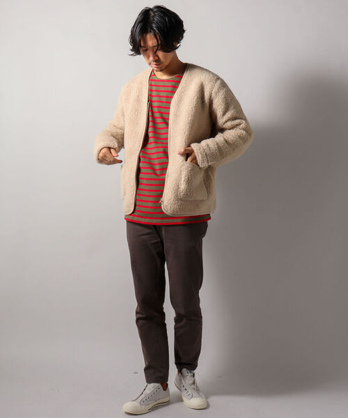 COLD BREAKER（コールドブレーカー）の「【COLD BREAKER/コールドブレーカー】ZIP CARDIGAN ボアパイル カーディガン（ブルゾン・メンズ・ベージュ/グレー/ホワイト系その他4・LARGE）」の7枚目の写真