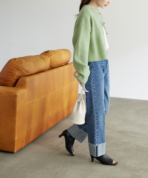 titivate（ティティベイト）の「前後2wayｼｮｰﾄ丈ﾆｯﾄ（ニット/セーター・レディース・アイボリー/ライトグリーン/オレンジ/ブラック・S/M/L）」の12枚目の写真