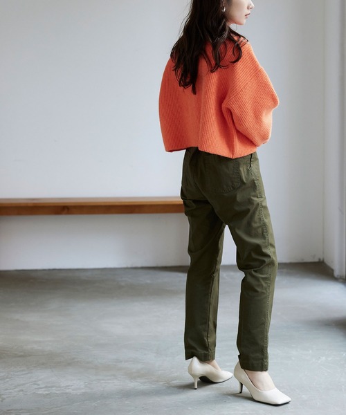 titivate（ティティベイト）の「前後2wayｼｮｰﾄ丈ﾆｯﾄ（ニット/セーター・レディース・アイボリー/ライトグリーン/オレンジ/ブラック・S/M/L）」の16枚目の写真