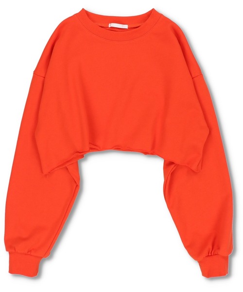 SPINNS（スピンズ）の「ショート丈 カラースウェット（スウェット・レディース・ホワイト/チャコール/グリーン/ブラック/オレンジ/ピンク/パープル/ブルー・ONESIZE）」の8枚目の写真