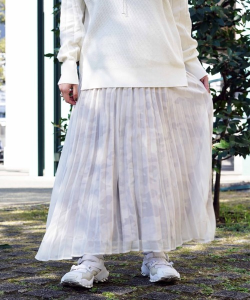 AVIREX（アヴィレックス）の「PLEATED CHIFFON CAMO PRINT  SKIRT/ プリーツシフォンカモプリントスカート（スカート・レディース・その他/DK.Gray/White・FREE）」の12枚目の写真