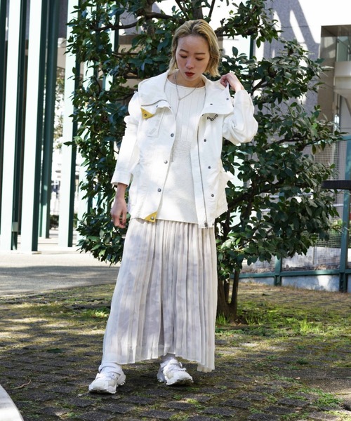 AVIREX（アヴィレックス）の「PLEATED CHIFFON CAMO PRINT  SKIRT/ プリーツシフォンカモプリントスカート（スカート・レディース・その他/DK.Gray/White・FREE）」の7枚目の写真