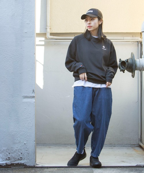 le coq sportif（ルコックスポルティフ）の「エアロンスウェットクルーネック レディース ウェア ジャージ スウェット トレーニング トレーニングウェア スポーツウェア（スウェット・レディース・ブラック/杢グレー/ホワイト/グレイッシュブルー/オレンジ・XL/M/S/L）」の3枚目の写真