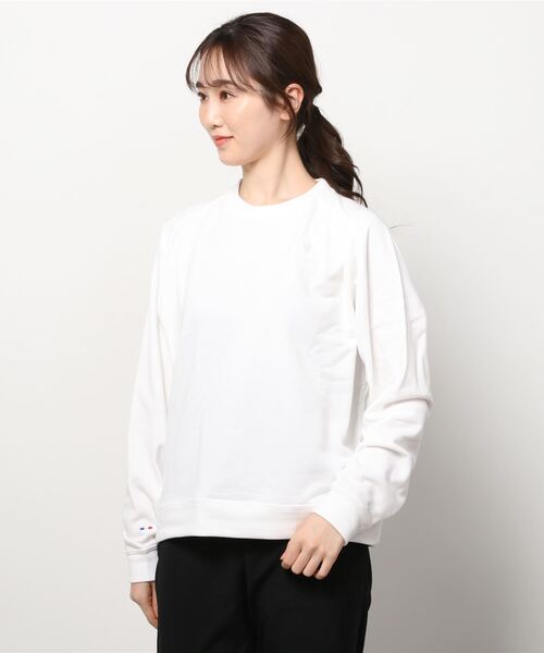 le coq sportif（ルコックスポルティフ）の「エアロンスウェットクルーネック レディース ウェア ジャージ スウェット トレーニング トレーニングウェア スポーツウェア（スウェット・レディース・ブラック/杢グレー/ホワイト/グレイッシュブルー/オレンジ・XL/M/S/L）」の8枚目の写真