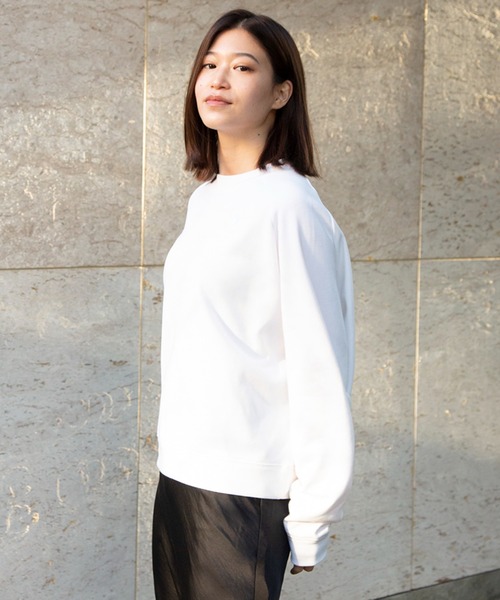le coq sportif（ルコックスポルティフ）の「エアロンスウェットクルーネック レディース ウェア ジャージ スウェット トレーニング トレーニングウェア スポーツウェア（スウェット・レディース・ブラック/杢グレー/ホワイト/グレイッシュブルー/オレンジ・XL/M/S/L）」の15枚目の写真